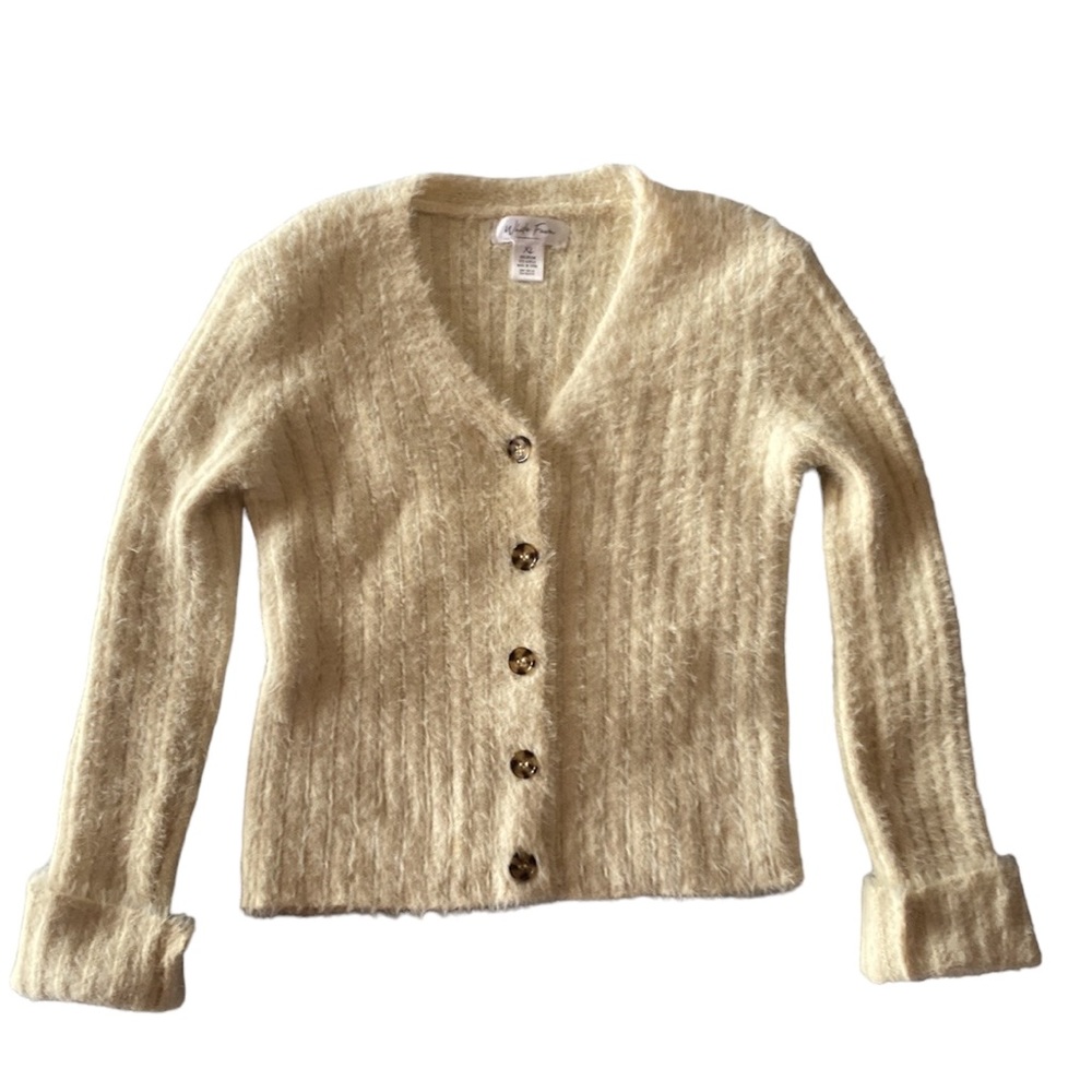 Girls White Fawn Size Junior XL Button Sweater. Excellent Condition. See Photos - Picture 3 of 8